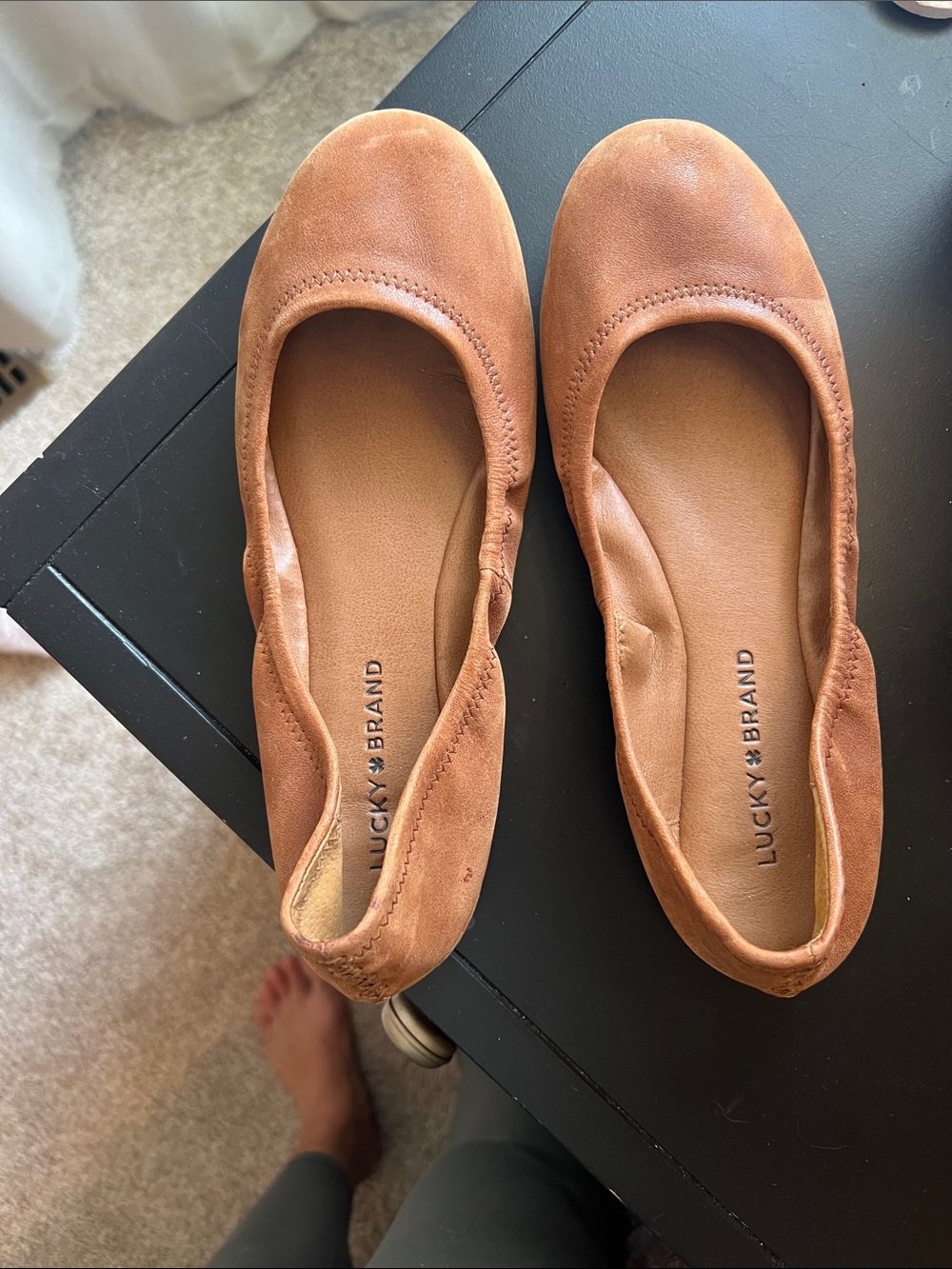 Lucky Brand Women's Cognac Ballet Flats